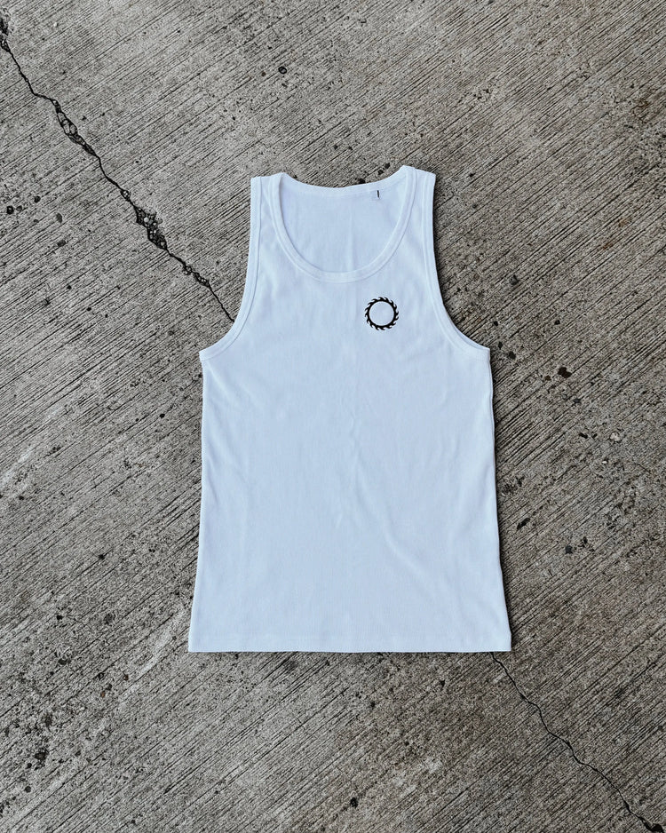 inhumane razor tanktop gym fitness weiss