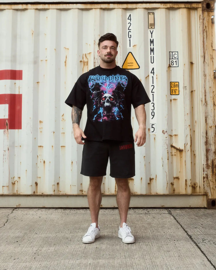 Cursed Wings Boxy T-Shirt Black inhumane.de